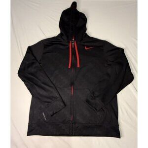 Nike THERMA FIT Hoodie Jacket Men’s Large Black Red ACTIVEWEAR